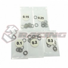 3RACING Stainless Steel 5mm Shim Spacer 0.1/0.15/0.2/0.25/0.3mm