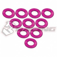 3RACING Aluminium M3 Flat Washer 0.5mm (10 Pcs) - Pink