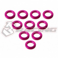 3RACING Aluminium M3 Flat Washer M3 x 5 x 1mm (10 Pcs) - Pink