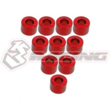 3RACING Aluminium M3 Flat Washer 4.0mm (10 Pcs) - Red