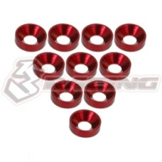 3RACING Aluminium M3 Countersink Washer (10 Pcs) - RED 3RACING Aluminium M3 Countersink Washer (10 Pcs) - RED