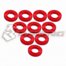 3RACING Aluminium M3 Flat Washer 1.0mm (10 Pcs) - RED