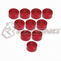 3RACING Aluminium M3 Flat Washer 3.0mm (10 Pcs) - RED