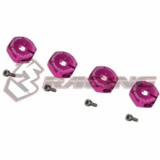 3RACING Wheel Hex Adaptor (4mm) - Thick Pink