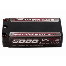 GENS ACE Redline 2.0 2S Shory LiPOBattery 140C (7.4V/5000mAh) w/5mm Bullets