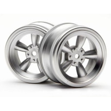 HPI Matte Chrome Vintage 5 Spoke Wheel, 26mm, 0mm Offset (2pcs)