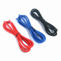YEAH RACING 14AWG SILVER SILICONE WIRE SET (BK/BU/RD)