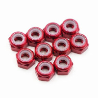 YEAH RACING 3mm Aluminium Lock Nut Red 10pcs