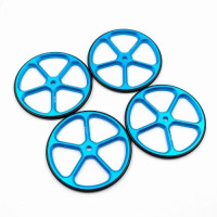 YEAH RACING Aluminum Set Up Wheels Touring Car BLUE