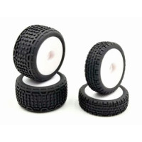 HobbyPlus Premounted Front / Rear Tires (White) - Speck B HobbyPlus Premounted Front / Rear Tires (White) - Speck B