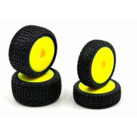 HobbyPlus Premounted Front / Rear Tires (Yellow) - Speck B HobbyPlus Premounted Front / Rear Tires (Yellow) - Speck B