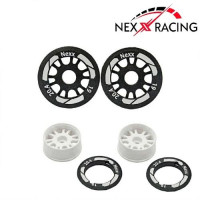 NEXX Racing F-0.5 19mm Threaded Carbon-Fiber Reinforced EVO Flanged Front Wheels (2 pcs) WHITE NEXX Racing F-0.5 19mm Threaded Carbon-Fiber Reinforced EVO Flanged Front Wheels (2 pcs) WHITE