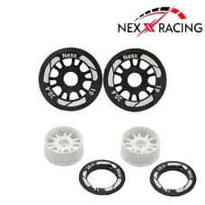 NEXX Racing F-0.5 19mm Threaded Carbon-Fiber Reinforced EVO Flanged Front Wheels (2 pcs) WHITE
