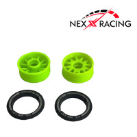 NEXX Racing JUD EVO Flanged Front Wheels (2) pcs RWD +2 offset GREEN