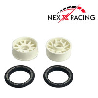 NEXX Racing JUD EVO Flanged Front Wheels (2) pcs RWD 0 offset F8.5 WHITE