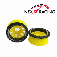 NEXX Racing JUD EVO Flanged Front Wheels (2) pcs RWD +2 offset YELLOW