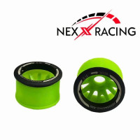 NEXX Racing JUD EVO Flanged REAR Wheels (2) pcs RWD +1 offset GREEN