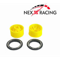 NEXX Racing JUD EVO Flanged REAR Wheels (2) pcs RWD +3 offset YELLOW