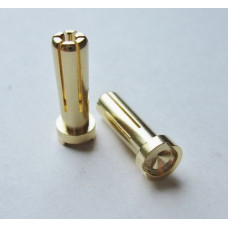 TQ WIRE 5mm Male Bullets Low Profile (pr.) Gold 19mm